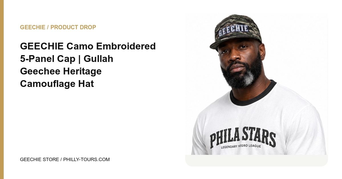 GEECHIE Camo Embroidered 5-Panel Cap | Gullah Geechee Heritage Camouflage Hat