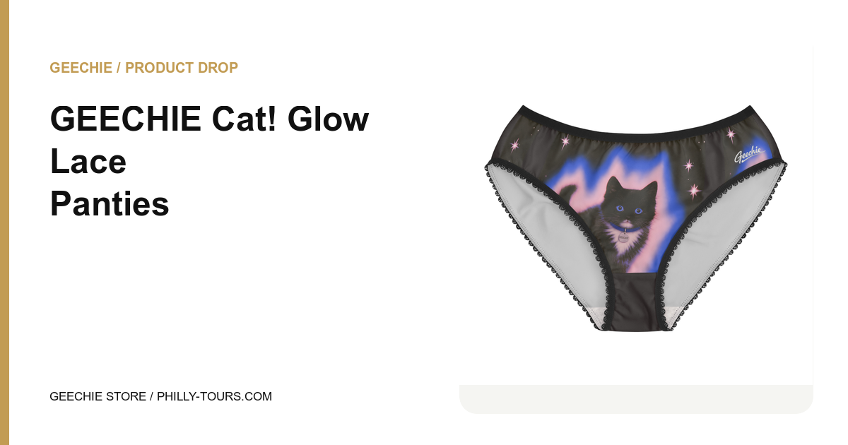 GEECHIE Cat! Glow Lace Panties front mockup