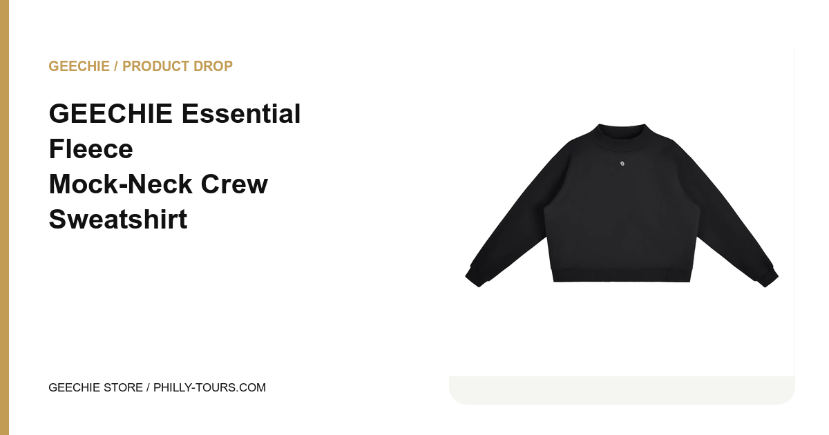 GEECHIE Essential Fleece Mock-Neck Crew Sweatshirt