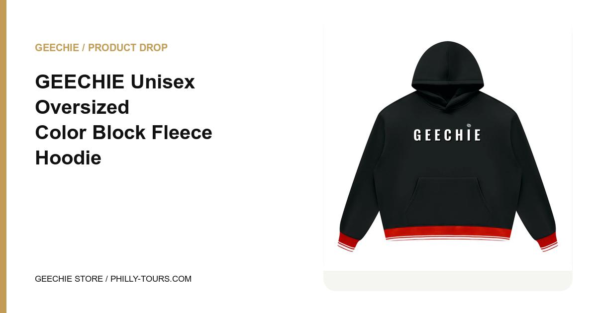 GEECHIE Unisex Oversized Color Block Fleece Hoodie