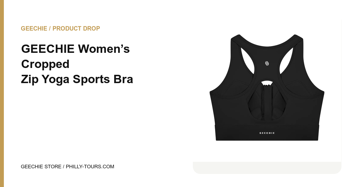 GEECHIE Women’s Cropped Zip Yoga Sports Bra