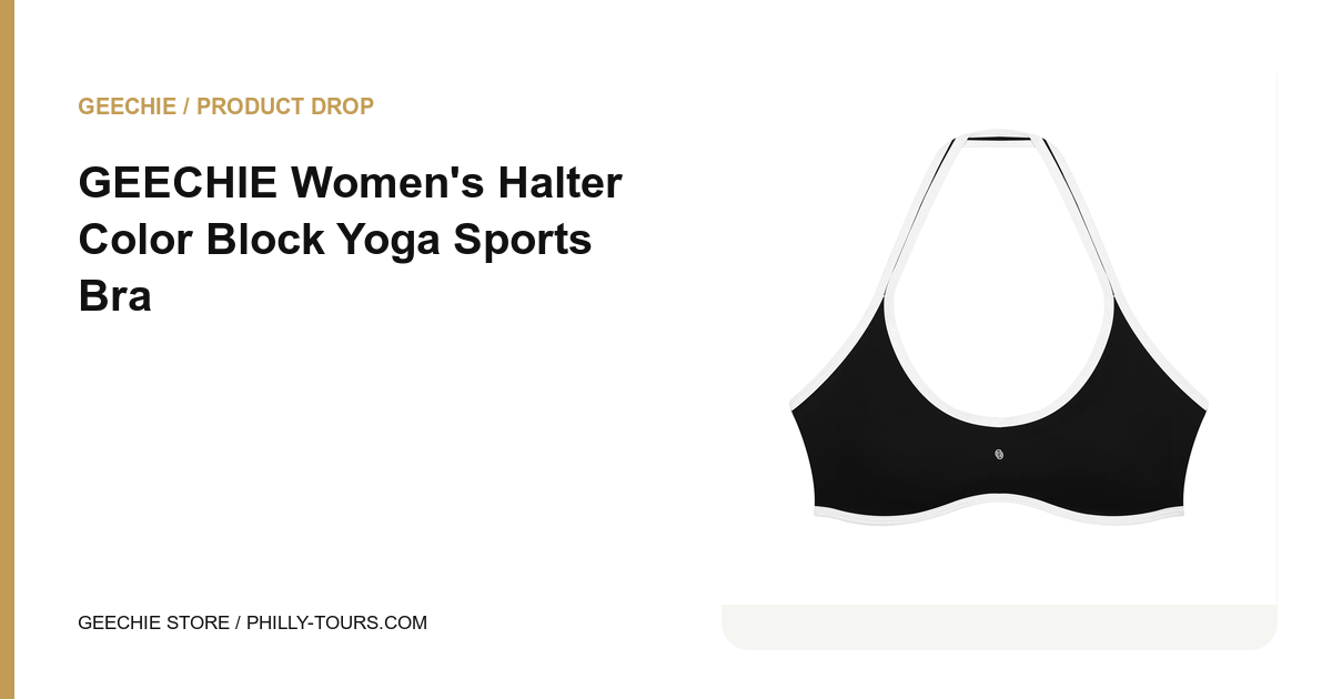 GEECHIE Women's Halter Color Block Yoga Sports Bra