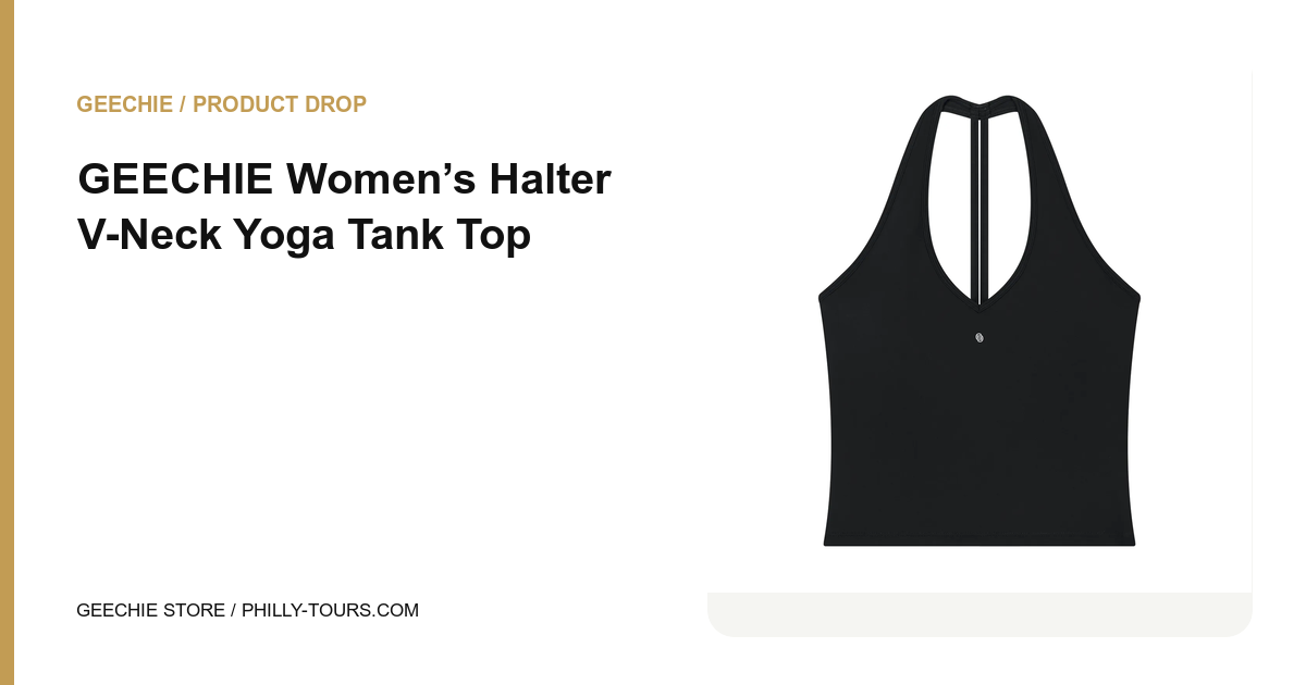 GEECHIE Women’s Halter V-Neck Yoga Tank Top