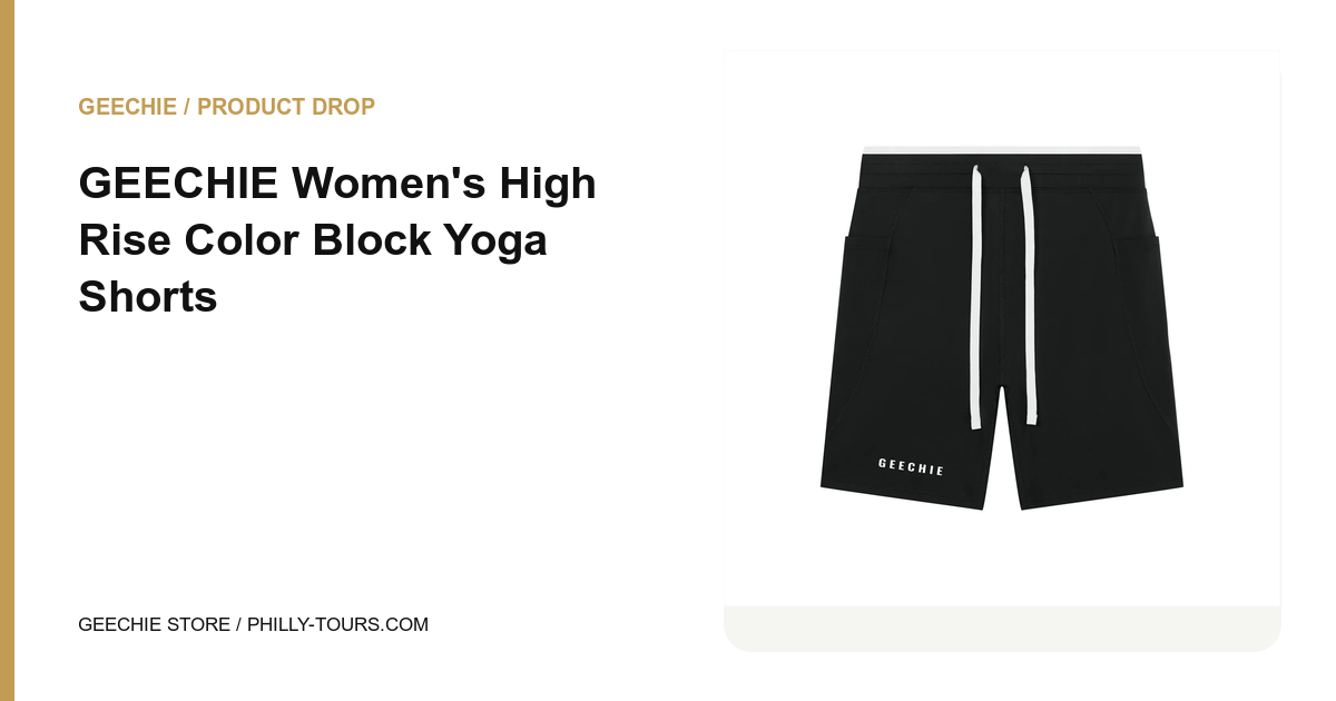 GEECHIE Women's High Rise Color Block Yoga Shorts