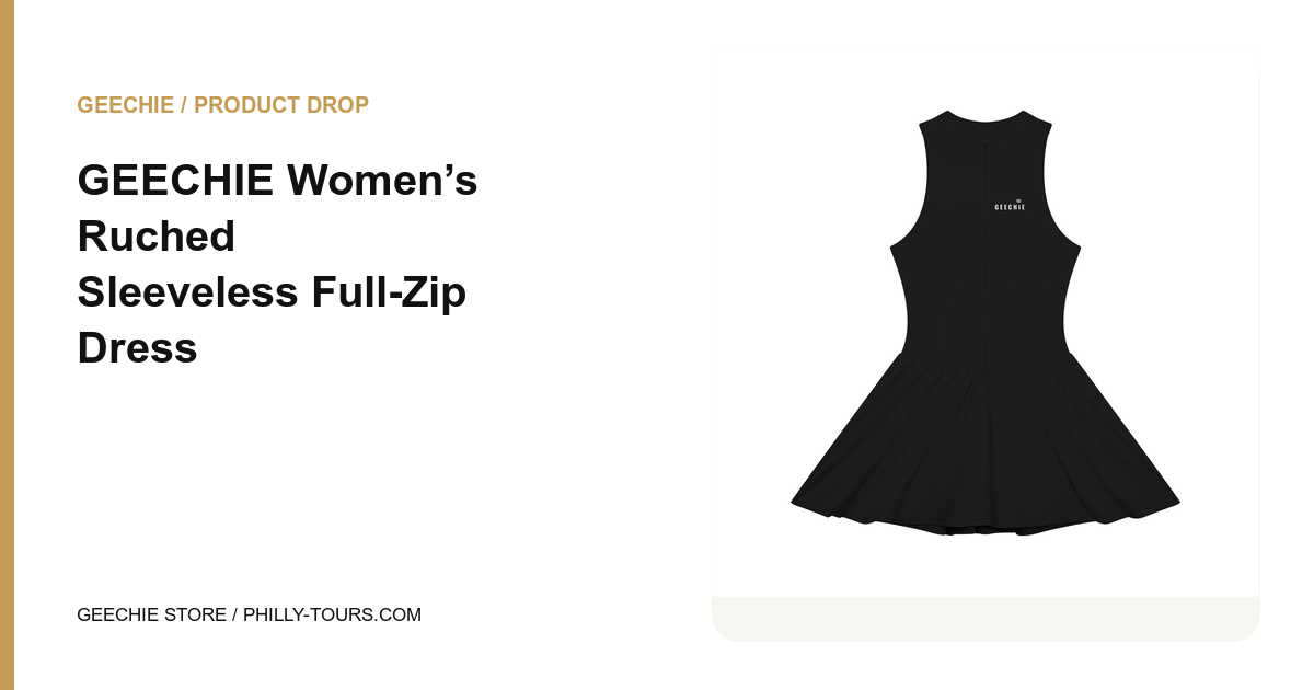 GEECHIE Women’s Ruched Sleeveless Full-Zip Dress
