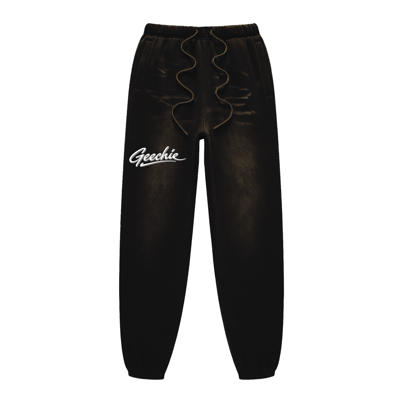 GEECHIE Sunfade Fleeced Sweatpants in black