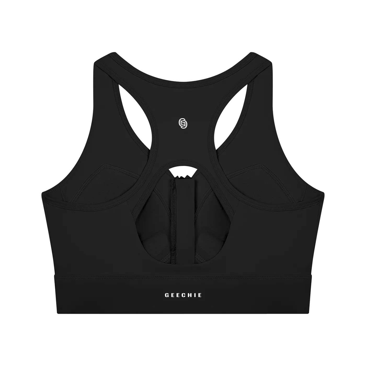 GEECHIE Women’s Cropped Zip Yoga Sports Bra — Standard color mockup 1